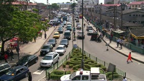 Bad traffic in west african city