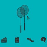 Badminton ikony mieszkanie ilustracja wektor Badminton ikony mieszkanie ilustracja wektor