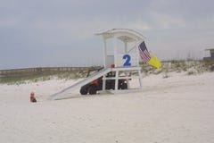 Bagnino Stand Gulf Shores 2019 immagine stock Bagnino Stand Gulf Shores 2019 immagine stock