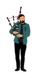 Bagpiper op witte achtergrond De straat presteert Het spel van de muziekuitvoerder op traditioneel instrument bagpipe vector illustratie Bagpiper op witte achtergrond De straat presteert Het spel van de muziekuitvoerder op traditioneel instrument bagpipe vector illustratie