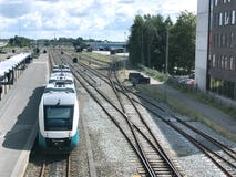 Bahnstation in Herning, Dänemark stockfotos Bahnstation in Herning, Dänemark stockfotos