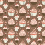 Baked Cupcakes Food Vector Pattern royalty free illustration Baked Cupcakes Food Vector Pattern royalty free illustration