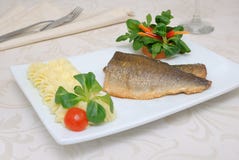 Baked Fillet Of Sea Bass Stock Images Baked Fillet Of Sea Bass Stock Images
