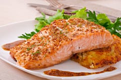 Baked Salmon Stock Image Baked Salmon Stock Image