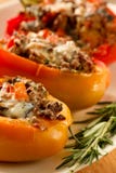 Baked stuffed red bell pepper stock photos Baked stuffed red bell pepper stock photos
