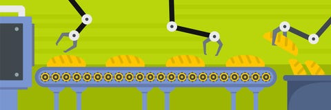 Bakery plant banner, flat style royalty free illustration Bakery plant banner, flat style royalty free illustration