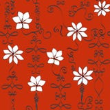 Bakgrund för Coral Wrought Iron Flowers Repeat modellvektor royaltyfri illustrationer Bakgrund för Coral Wrought Iron Flowers Repeat modellvektor royaltyfri illustrationer