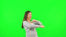 Bakgrund för skärm för tangent för Chroma för kvinnadansgräsplan lager videofilmer Bakgrund för skärm för tangent för Chroma för kvinnadansgräsplan lager videofilmer