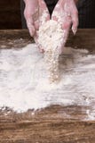 Baking craftsmanship woman hands flour business Royalty Free Stock Images Baking craftsmanship woman hands flour business Royalty Free Stock Images