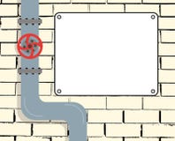 Bakstenen muur met water of aardgasleiding of oliepijpleiding Waterklep Tekstraad Vector illustratie vector illustratie Bakstenen muur met water of aardgasleiding of oliepijpleiding Waterklep Tekstraad Vector illustratie vector illustratie