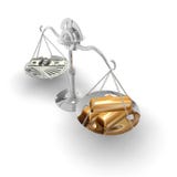 Balance Is Dollar And Gold Royalty Free Stock Photography