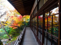 Balcony And Beautiful Garden In Kyoto, Japan Stock Image