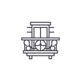 Balcony, terrace vector line icon, sign, illustration on background, editable strokes royalty free illustration Balcony, terrace vector line icon, sign, illustration on background, editable strokes royalty free illustration