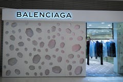 Balenciaga fashion boutique display window. Hong Kong royalty free stock photography Balenciaga fashion boutique display window. Hong Kong royalty free stock photography