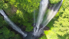 Bali, Drone View, Sekumpul Waterfall, Beautiful Landscape, Indonesia, Buleleng Stock Images