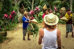 BALI, INDONESIA - AUGUST 24, 2018: Young Honeymoon Couple On Rice Fields Of Bali Island. Travel Vacation On Bali Concept Stock Photos BALI, INDONESIA - AUGUST 24, 2018: Young Honeymoon Couple On Rice Fields Of Bali Island. Travel Vacation On Bali Concept Stock Photos