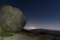 Ball of lava on Teide at night royalty free stock images Ball of lava on Teide at night royalty free stock images