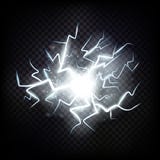 Ball lightning. Thunder isolated on transparent background. Royalty Free Stock Photography Ball lightning. Thunder isolated on transparent background. Royalty Free Stock Photography