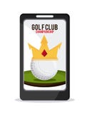 Ball mit Kronenikone Golfsportdesign Dekorativer Hintergrund als stilisiert Strudel der Wellen lizenzfreie abbildung Ball mit Kronenikone Golfsportdesign Dekorativer Hintergrund als stilisiert Strudel der Wellen lizenzfreie abbildung