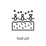 Ball pit icon. Trendy modern flat linear vector Ball pit icon on vector illustration Ball pit icon. Trendy modern flat linear vector Ball pit icon on vector illustration