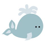 Ballena linda coloreada del bebé del icono en estilo de la historieta stock de ilustración Ballena linda coloreada del bebé del icono en estilo de la historieta stock de ilustración