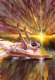 Ballerina, die gegen die kommende Sonne ansteigt lizenzfreie abbildung Ballerina, die gegen die kommende Sonne ansteigt lizenzfreie abbildung