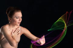 Ballerina i pointes och handlag för en klänning sensually litet arkivbilder Ballerina i pointes och handlag för en klänning sensually litet arkivbilder