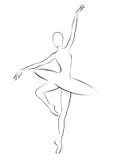 Ballerina - zwart-witte overzichtstekening royalty-vrije illustratie Ballerina - zwart-witte overzichtstekening royalty-vrije illustratie