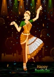 Ballerino indiano il 26 gennaio, giorno felice della Repubblica dell'India illustrazione vettoriale Ballerino indiano il 26 gennaio, giorno felice della Repubblica dell'India illustrazione vettoriale