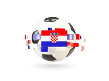 Ballon de football avec la ligne des drapeaux Indicateur de la Croatie illustration libre de droits Ballon de football avec la ligne des drapeaux Indicateur de la Croatie illustration libre de droits