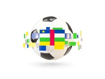 Ballon de football avec la ligne des drapeaux Indicateur de la République centrafricaine illustration stock Ballon de football avec la ligne des drapeaux Indicateur de la République centrafricaine illustration stock