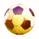 Ballon de football dans l'aquarelle sur le fond blanc Photos stock Ballon de football dans l'aquarelle sur le fond blanc Photos stock