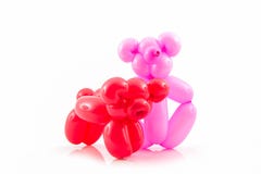 Balloon animal of red pig and pink bear. Royalty Free Stock Photography Balloon animal of red pig and pink bear. Royalty Free Stock Photography