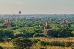 Balloon over Bagan - hot air balloons floating among the skyline of temples, Myanm