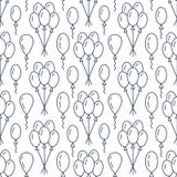 Balloons background. Birthday party seamless pattern, flat line illustration. Vector icons of birthday party, kids stock illustration Balloons background. Birthday party seamless pattern, flat line illustration. Vector icons of birthday party, kids stock illustration