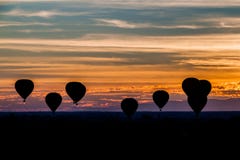 Balloons over Bagan and the skyline of its temples, Myanm
