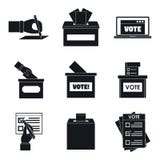 Ballot voting box vote icons set, simple style vector illustration Ballot voting box vote icons set, simple style vector illustration