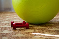 Balls dumbbells for pregnant women. royalty free stock photos Balls dumbbells for pregnant women. royalty free stock photos