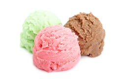 Balls of multi flavor ice cream