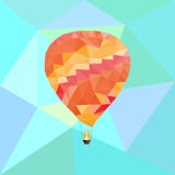 Balon w niebie w poligonalnym stylu również zwrócić corel ilustracji wektora ilustracji Balon w niebie w poligonalnym stylu również zwrócić corel ilustracji wektora ilustracji