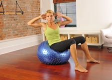 balowi ćwiczenia domu pilates Fotografia Stock