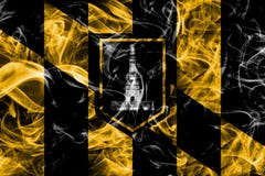 Baltimore-Stadtrauchflagge, Staat Maryland, Vereinigte Staaten von Amer stockfotografie Baltimore-Stadtrauchflagge, Staat Maryland, Vereinigte Staaten von Amer stockfotografie