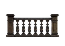 Balustrade de marbre de noir de vue de face sur le fond blanc rende 3D Photos libres de droits Balustrade de marbre de noir de vue de face sur le fond blanc rende 3D Photos libres de droits