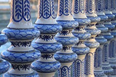 Balustraden av stället av Spanien i Seville arkivbild Balustraden av stället av Spanien i Seville arkivbild