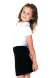 Bambina alla moda in un vestito fotografia stock libera da diritti Bambina alla moda in un vestito fotografia stock libera da diritti