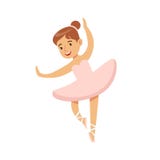 Bambina nel balletto rosa di dancing del vestito nella classe di ballo classica, ballerino professionista futuro della ballerina royalty illustrazione gratis Bambina nel balletto rosa di dancing del vestito nella classe di ballo classica, ballerino professionista futuro della ballerina royalty illustrazione gratis