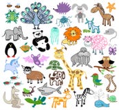 Bambini che disegnano gli animali di scarabocchio illustrazione di stock Bambini che disegnano gli animali di scarabocchio illustrazione di stock