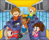 Bambini nel bus royalty illustrazione gratis Bambini nel bus royalty illustrazione gratis