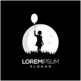 Bambino nella progettazione di logo della luna, vettore, illustrazione illustrazione di stock Bambino nella progettazione di logo della luna, vettore, illustrazione illustrazione di stock
