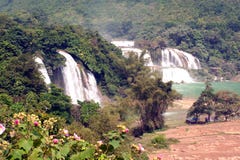 Ban Gioc waterfall in Vietnam and Datian waterfall in China. stock photos Ban Gioc waterfall in Vietnam and Datian waterfall in China. stock photos